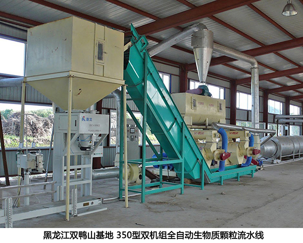 黑龙江双鸭山350型双机组全自动生物质颗粒生产流水线